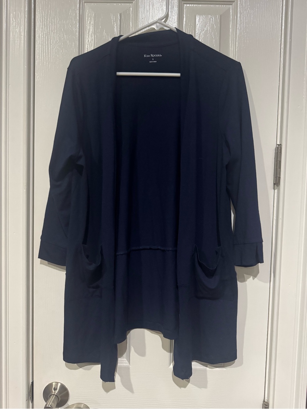 Kim Rogers Navy Open-Front Cardigan